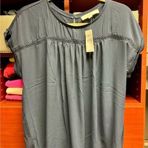 Loft Navy shortsleeved blouse